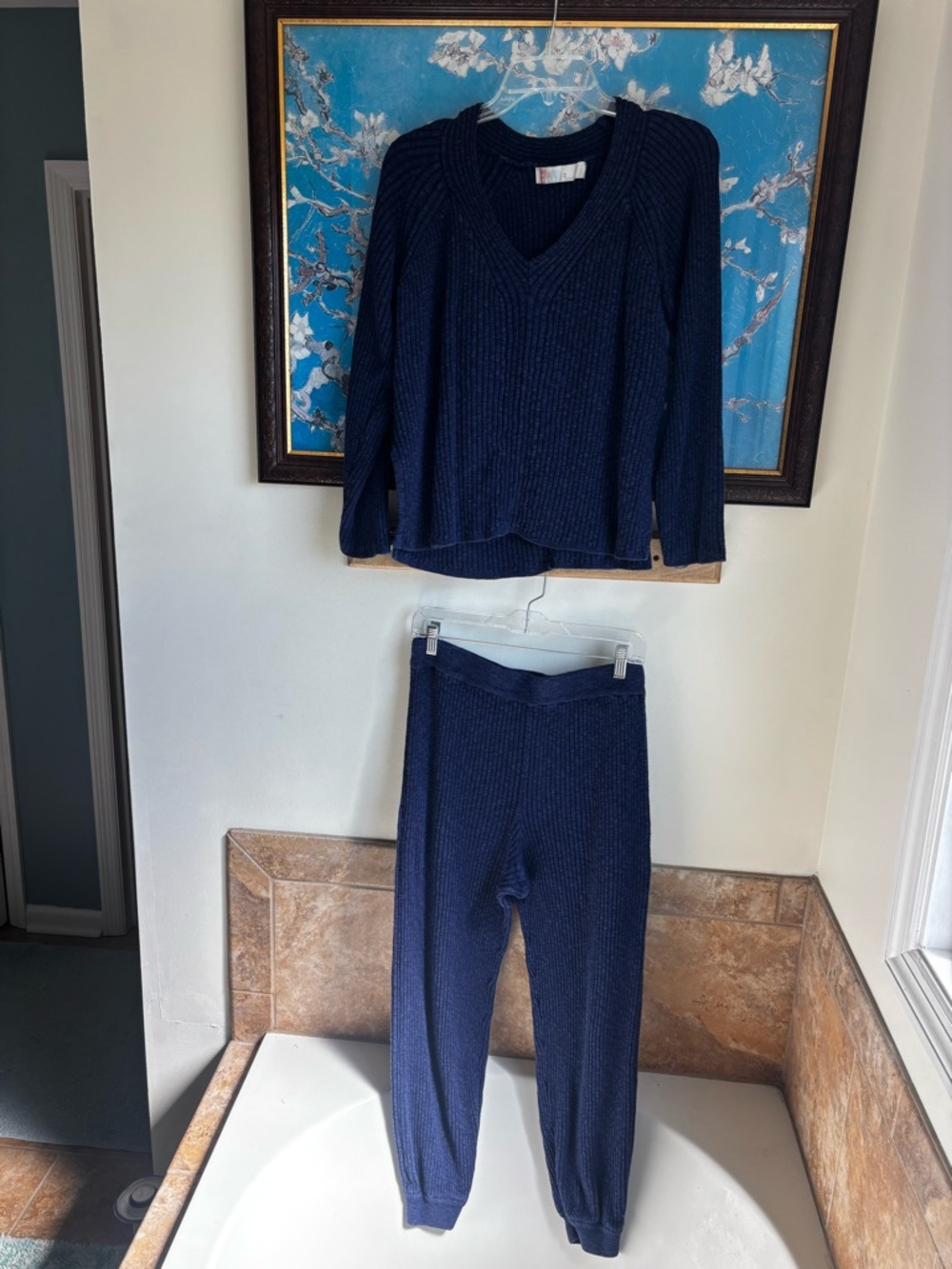 Free People Navy Ribbed Knit Lounge Set - Picture 5 of 5